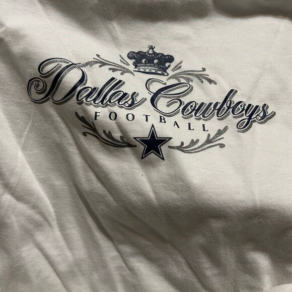 COWBOYS white long sleeve shirt tee top women’s Small - Picture 3 of 9